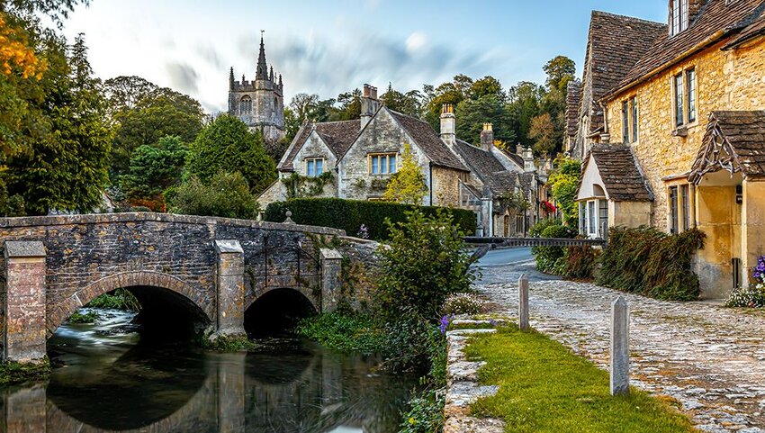 Castle Combe, a village and civil parish within the Cotswolds.