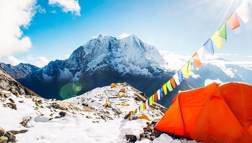 Tent in the Everest base camp.