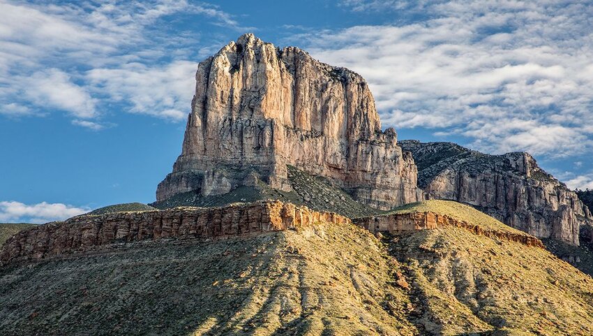 El Capitan of Guadalupe Mountains National Park at sunrise.