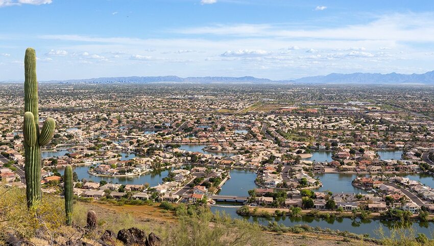 Aerial of Glendale, Arizona.