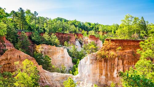 Landscape of Providence Canyon, Georgia.