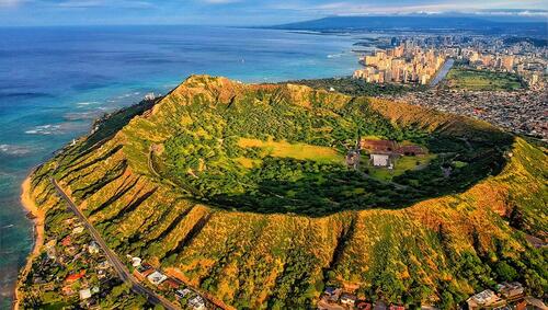 Diamond Head crater in Hawaii.