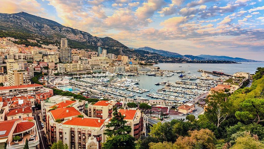 Monte Carlo harbor in Monaco.