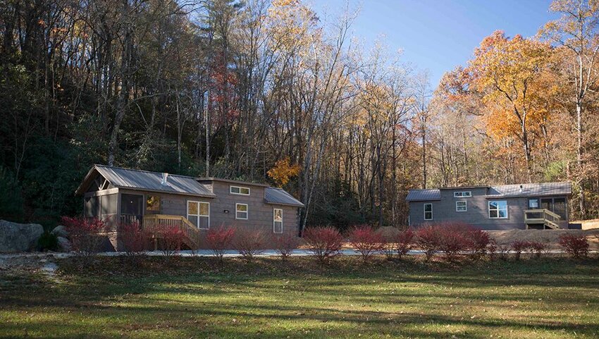 Two of the Skyterra Wellness Retreat buildings.