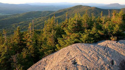 View from overlook of Green Mountains in Vermont.