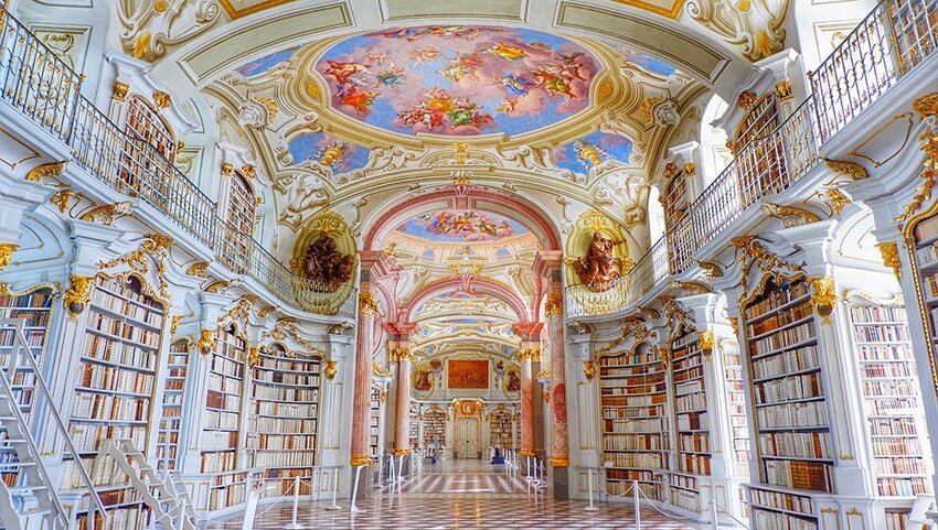 Baroque architecture of the Admont Abbey Library.