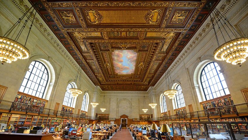 Rose Main Reading Room wide angle, New York Public Library.