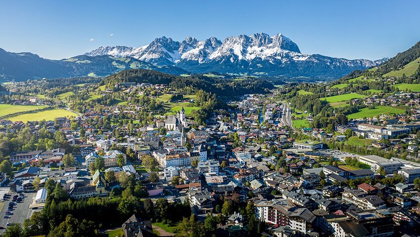 Aerial view of Kitzbuhel in Austria.