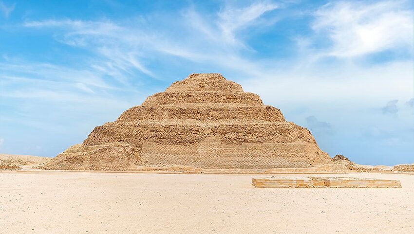 The step pyramid at Saqqara.
