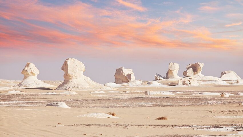 Chalk formation in White desert, Egypt.