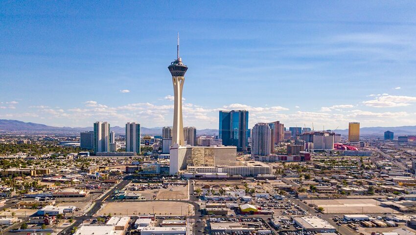 Attractions 360° on X: Almost done! The New Downtown Las Vegas Gateway Arch.  Located next to Stratosphere Tower.  / X