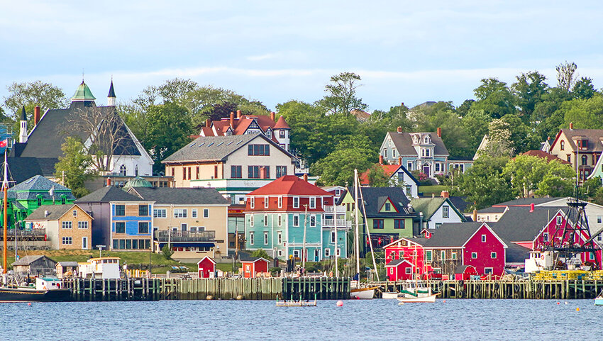 Colorful houses along the water in Lunnenburg.