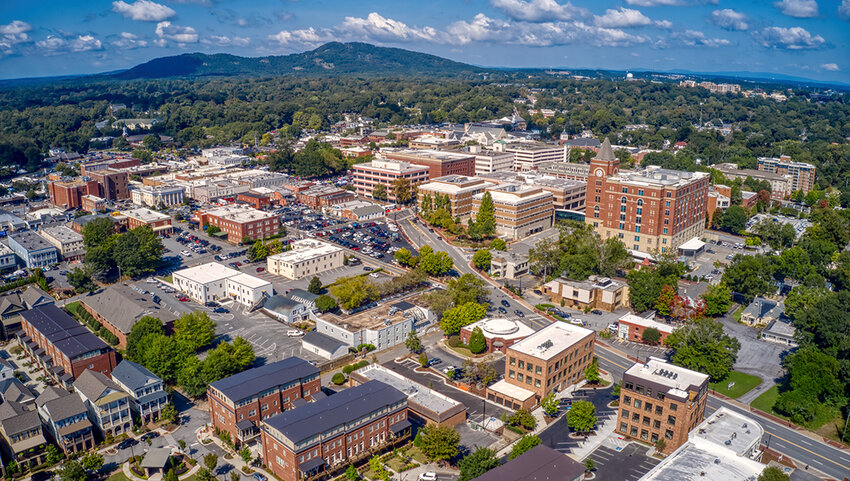 Aerial of the Atlanta Suburb of Marietta, Georgia