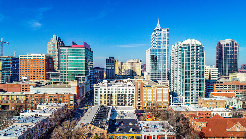 Downtown skyline of Raleigh, North Carolina.