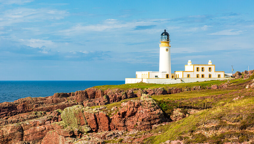 Rua Reidh Lighthouse at the entrance to Loch Ewe.