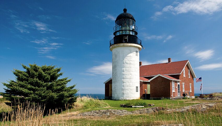 Seguin Island Lighthouse and quarters.