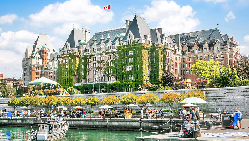 View of Inner Harbour of Victoria, Vancouver Island, B.C., Canada.