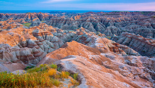 Rocky landscape of the Badlands.