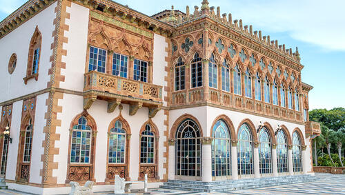 Exterior of he Ringling Ca’ d’Zan Mansion at the Ringling museum. 