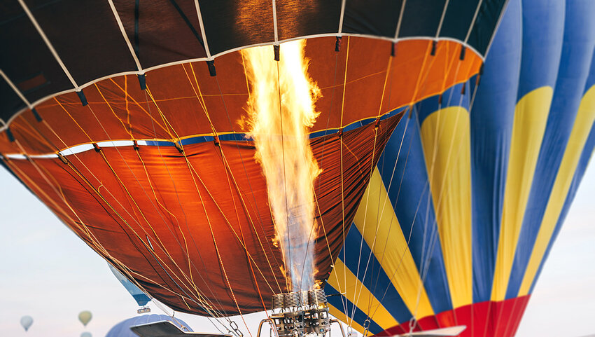 Flame to prep hot air balloon.