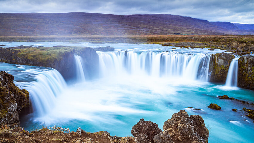 Waterfall in Iceland.