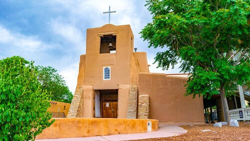 The San Miguel Mission historic church in downtown Santa Fe.