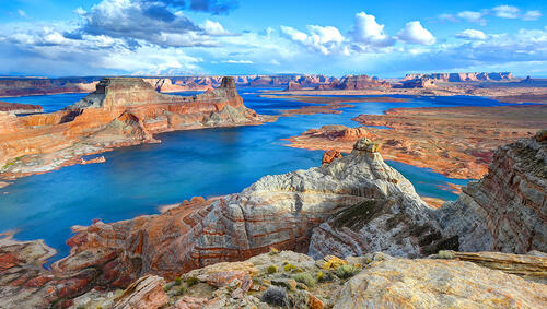 Lake Powell and surrounding landscape.