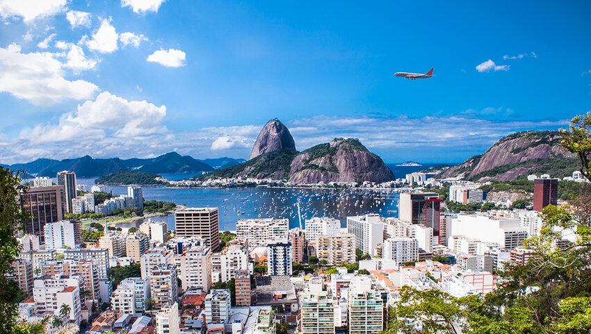 Panoramic view of Rio De Janeiro and Sugar Loaf, Brazil.
