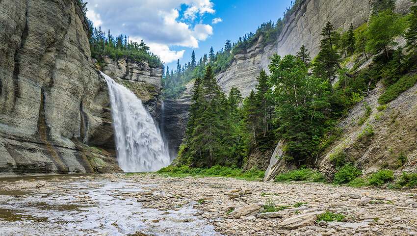 Waterfall from canyon.