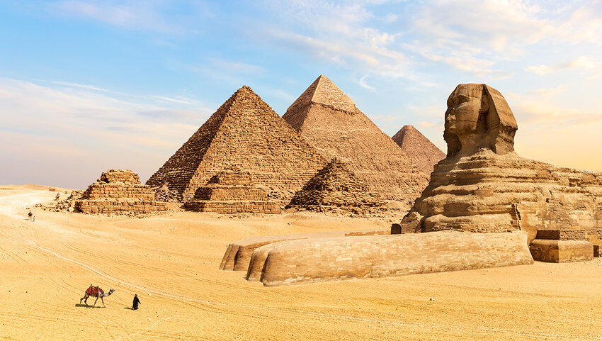 The Pyramids of Giza and the Great Sphinx.