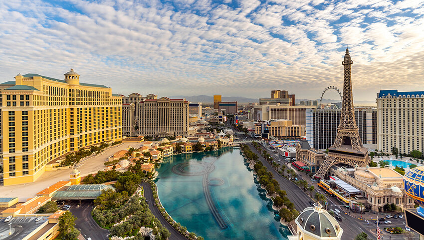 Aerial of Las Vegas strip.