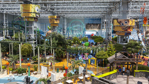 Amusement park rides inside the Mall of America.