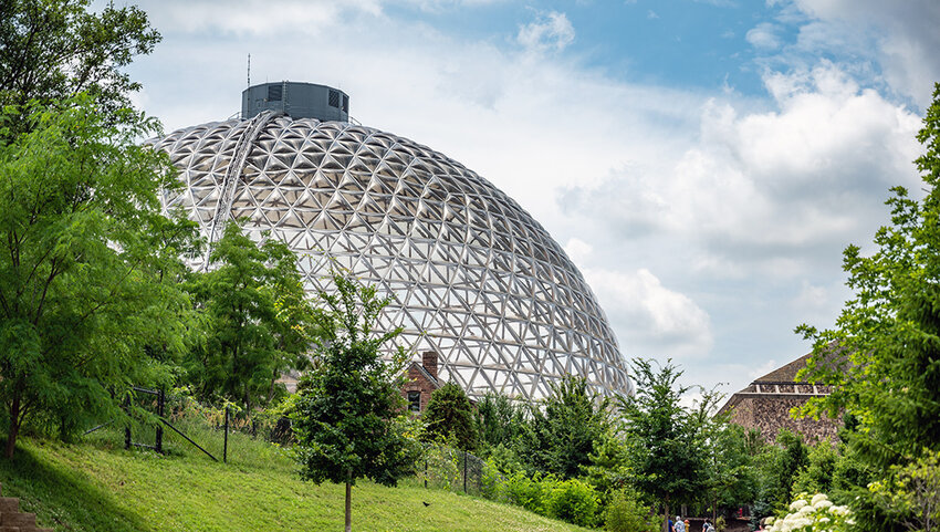 Desert Dome against an open sky at the Henry Doorly Zoo and Aquarium