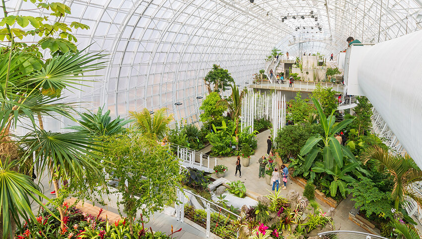 Interior view of the main building of Myriad Botanical Gardens.