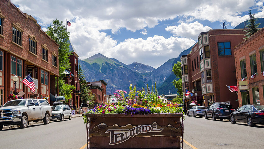 Downtown Telluride, CO in the Spring