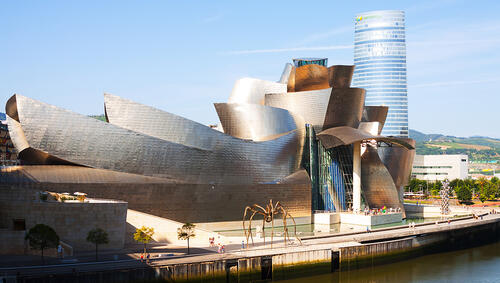 Exterior of the Guggenheim Museum. 