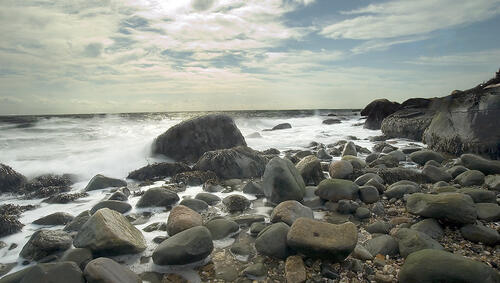 Rocky beach. 