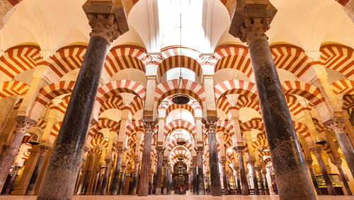 Interior of The Cathedral and former Great Mosque of Cordoba