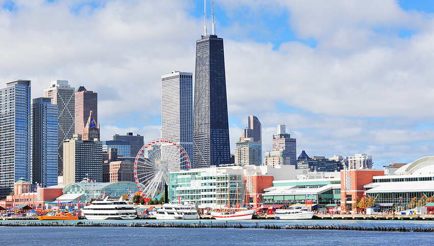 Navy Pier and Chicago skyline.