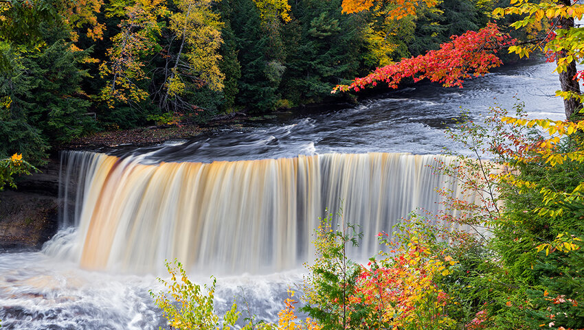 Tahquamenon Falls and fall foliage.