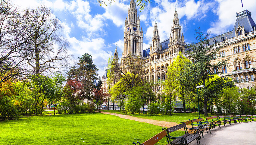 Park near city hall in Vienna, Austria